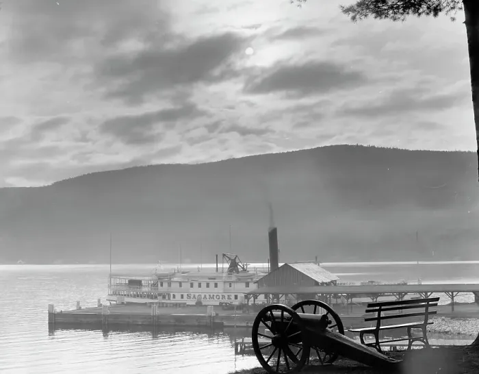 Framed Print : Moonlight from Old Fort William Henry, Lake George, N.Y. c.between 1910 and 1920. Creator: Unknown Framed Print : Moonlight from Old Fort William Henry, Lake George, N.Y. c.between 1910 and 1920. Creator: Unknown