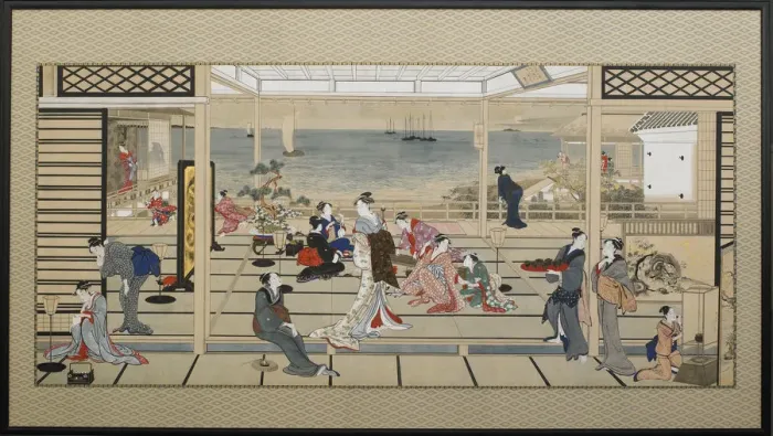 Framed Print : Moonlight Revelry at Dozo Sagami, Late 18th cent Artist: Utamaro, Kitagawa (1753-1806) Framed Print : Moonlight Revelry at Dozo Sagami, Late 18th cent Artist: Utamaro, Kitagawa (1753-1806)