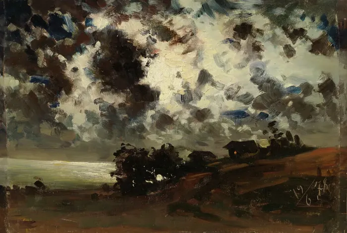 Framed Print : Moonlight, study, 1878. Creator: Fanny Churberg Framed Print : Moonlight, study, 1878. Creator: Fanny Churberg
