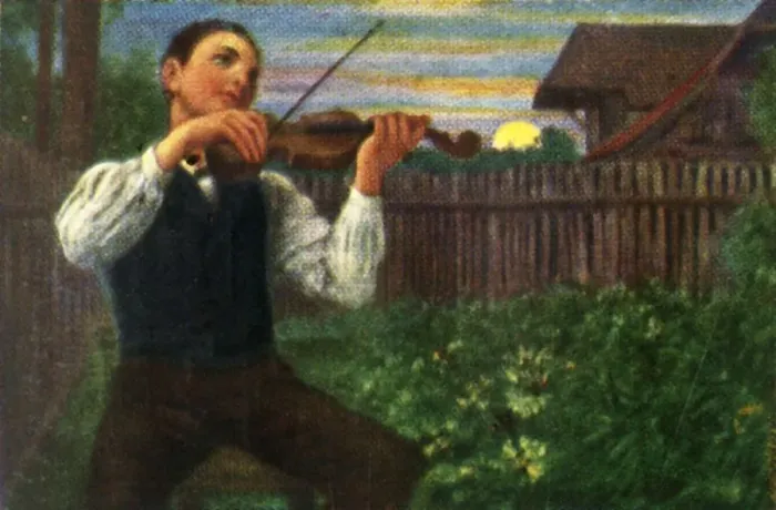 Framed Print : The Moonlight Violinist, c1928. Creator: Unknown Framed Print : The Moonlight Violinist, c1928. Creator: Unknown