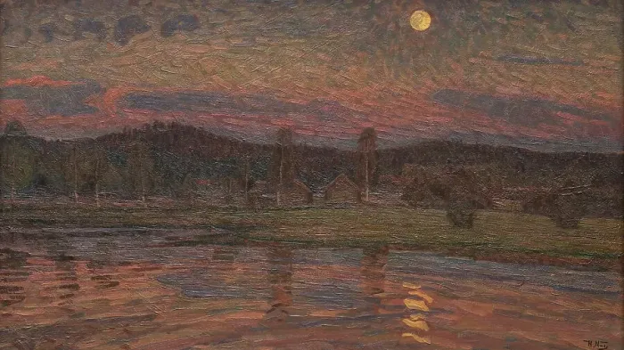 Framed Print : Moonlit Landscape, 1901. Creator: Herman Norrman Framed Print : Moonlit Landscape, 1901. Creator: Herman Norrman