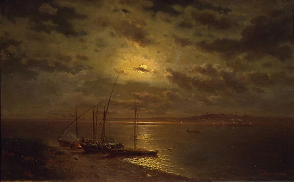 Moonlit Night, 1870s. Artist: Kamenev, Lev Lyvovich (1833-1886)