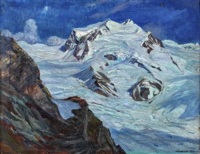 Framed Print : Moonlit night at Monte Rosa, 1927. Creator: Wieland; Hans Beat (1867-1945) Framed Print : Moonlit night at Monte Rosa, 1927. Creator: Wieland; Hans Beat (1867-1945)