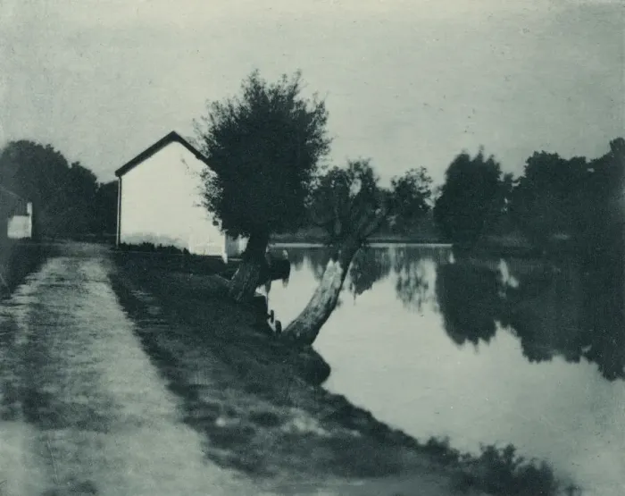 Framed Print : The Moonlit River, 1890-1891, printed 1893. Creator: Dr Peter Henry Emerson