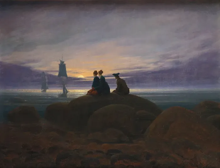 Framed Print : Moonrise over the Sea, 1822. Artist: Friedrich, Caspar David (1774-1840) Framed Print : Moonrise over the Sea, 1822. Artist: Friedrich, Caspar David (1774-1840)