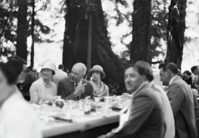Framed Print : Moore, George Gordon, barbecue, 1927 Aug. Creator: Arnold Genthe Framed Print : Moore, George Gordon, barbecue, 1927 Aug. Creator: Arnold Genthe