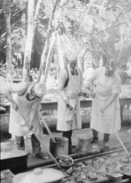 Framed Print : Moore, George Gordon, barbecue, 1927 Aug. Creator: Arnold Genthe Framed Print : Moore, George Gordon, barbecue, 1927 Aug. Creator: Arnold Genthe