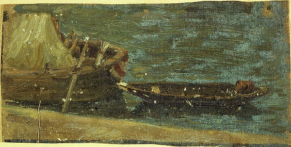 Moored boats, c1870. Creator: Charles-Emile Cuisin