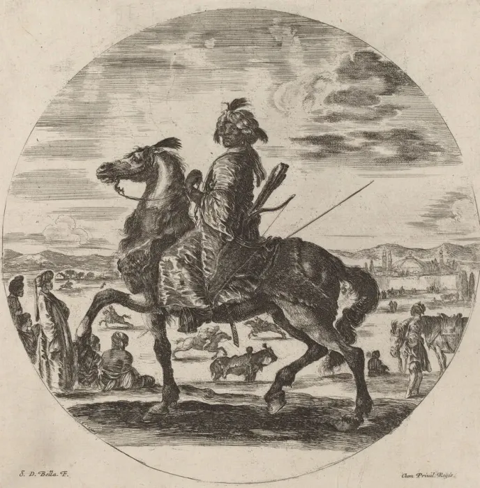 Framed Print : Moorish Cavalier. Creator: Stefano della Bella Framed Print : Moorish Cavalier. Creator: Stefano della Bella