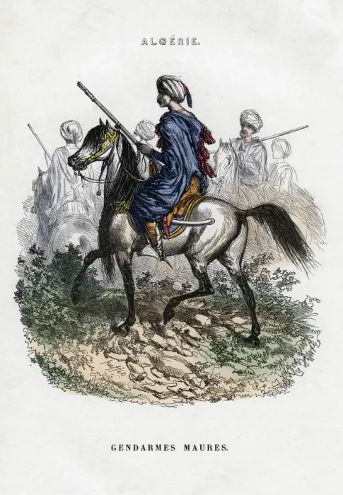 Framed Print : Moorish Gendarmes; French Army in Algeria Framed Print : Moorish Gendarmes; French Army in Algeria