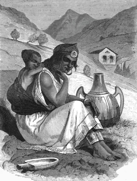 Framed Print : Moorish Peasant woman at a Well; Visit to the Sultan of Morocco, at Fez, in the spring of 1871, 18 Creator: T. Blackmore Framed Print : Moorish Peasant woman at a Well; Visit to the Sultan of Morocco, at Fez, in the spring of 1871, 18 Creator: T. Blackmore