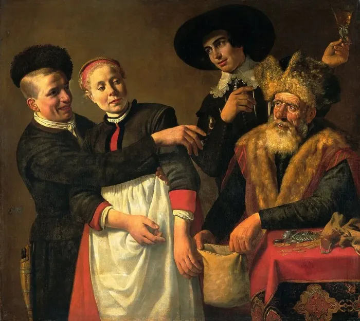 Framed Print : Mooy-Aal and her Suitors, c.1630-c.1640. Creator: Claes Cornelisz. Moeyaert Framed Print : Mooy-Aal and her Suitors, c.1630-c.1640. Creator: Claes Cornelisz. Moeyaert