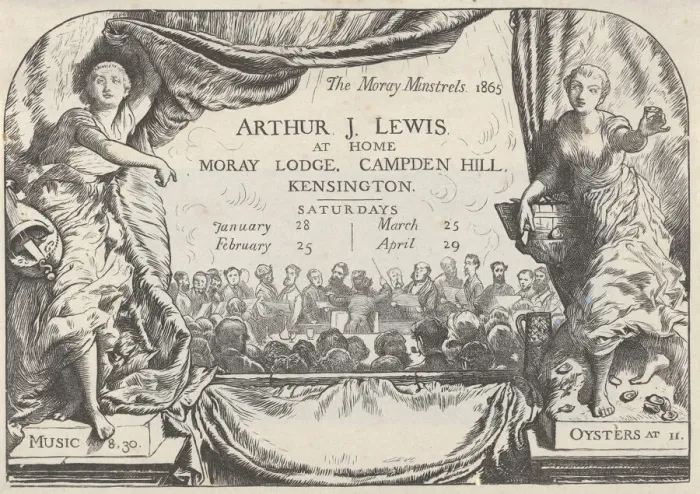 Framed Print : The Moray Minstrels (Invitation card of Arthur James Lewis), 1865 Framed Print : The Moray Minstrels (Invitation card of Arthur James Lewis), 1865