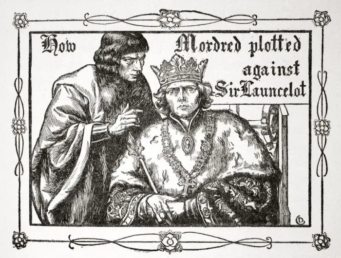 Framed Print : How Mordred plotted against Sir Launcelot, 1905. Artist: Dora Curtis Framed Print : How Mordred plotted against Sir Launcelot, 1905. Artist: Dora Curtis