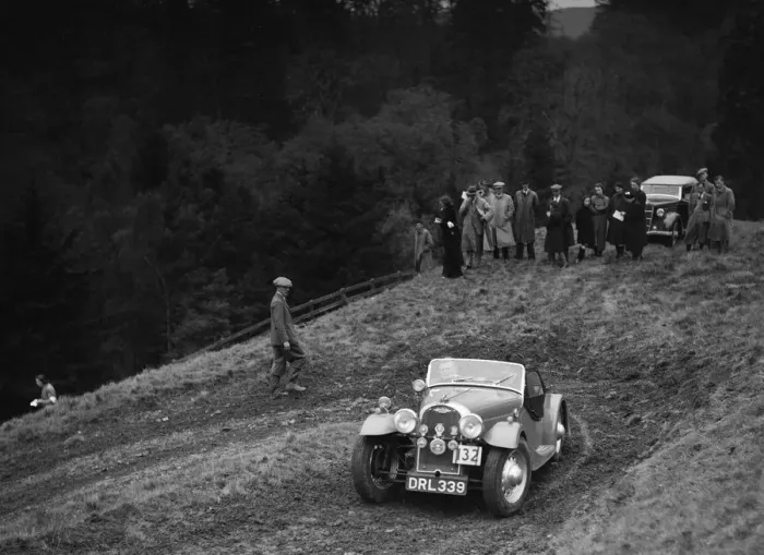 Framed Print : Morgan 4 / 4 of RD Harris competing in the MCC Edinburgh Trial, Roxburghshire, Scotland, 1938 Framed Print : Morgan 4 / 4 of RD Harris competing in the MCC Edinburgh Trial, Roxburghshire, Scotland, 1938