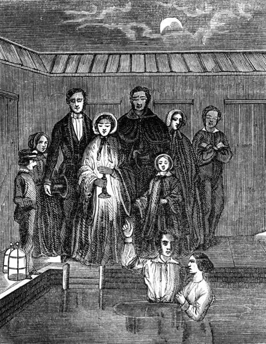 Framed Print : Mormon baptism by total immersion, Salt Lake City, Utah, 1853 Framed Print : Mormon baptism by total immersion, Salt Lake City, Utah, 1853