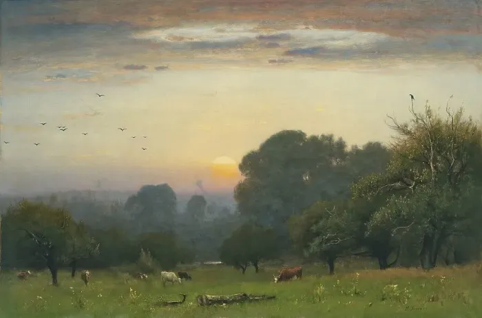 Framed Print : Morning, 1878. Creator: George Inness Framed Print : Morning, 1878. Creator: George Inness