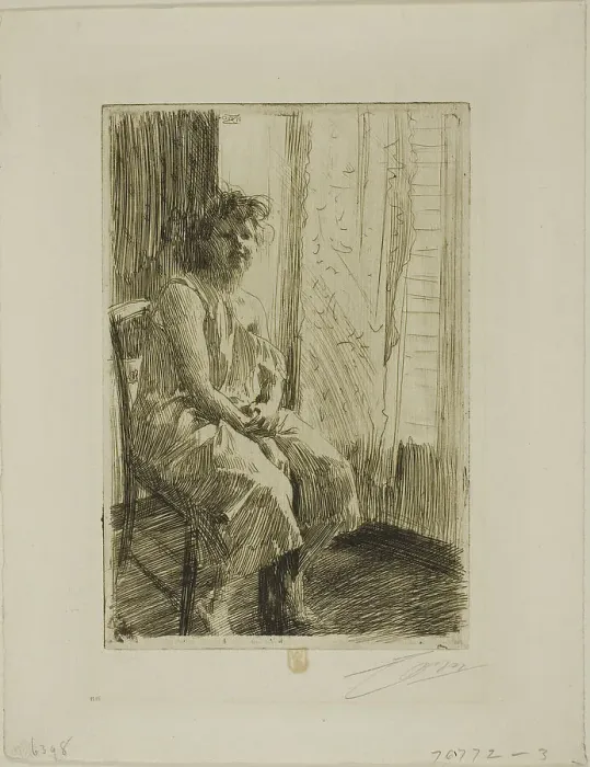 Framed Print : Morning, 1891. Creator: Anders Leonard Zorn Framed Print : Morning, 1891. Creator: Anders Leonard Zorn