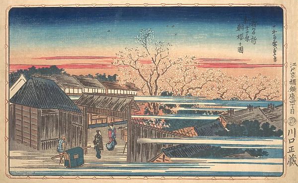 Morning Cherry Blossoms at Shin-Yoshiwara. Creator: Ando Hiroshige
