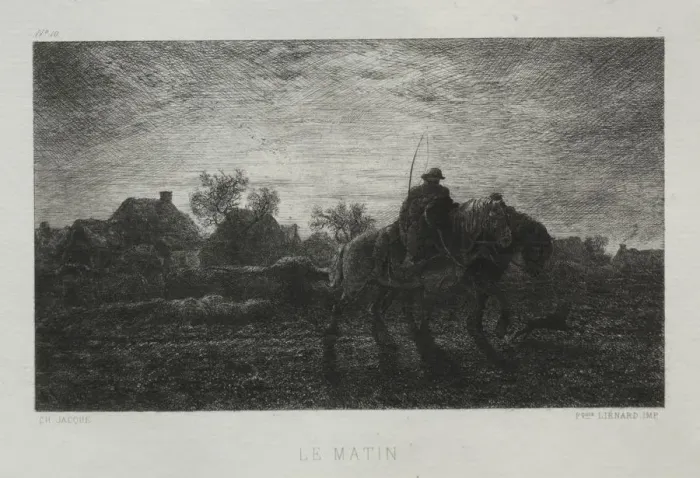Framed Print : The Morning. Creator: Charles-Emile Jacque (French, 1813-1894) Framed Print : The Morning. Creator: Charles-Emile Jacque (French, 1813-1894)