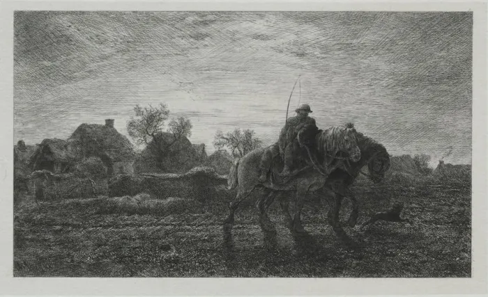 Framed Print : The Morning. Creator: Charles-Emile Jacque (French, 1813-1894) Framed Print : The Morning. Creator: Charles-Emile Jacque (French, 1813-1894)