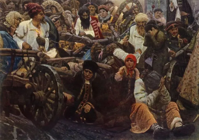 Framed Print : The Morning before the Execution, 1881, (1965). Creator: Vasily Surikov Framed Print : The Morning before the Execution, 1881, (1965). Creator: Vasily Surikov