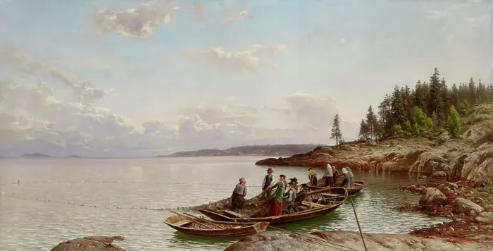 Framed Print : Morning in the Finnish Archipelago, 1887. Creator: Hjalmar Munsterhjelm