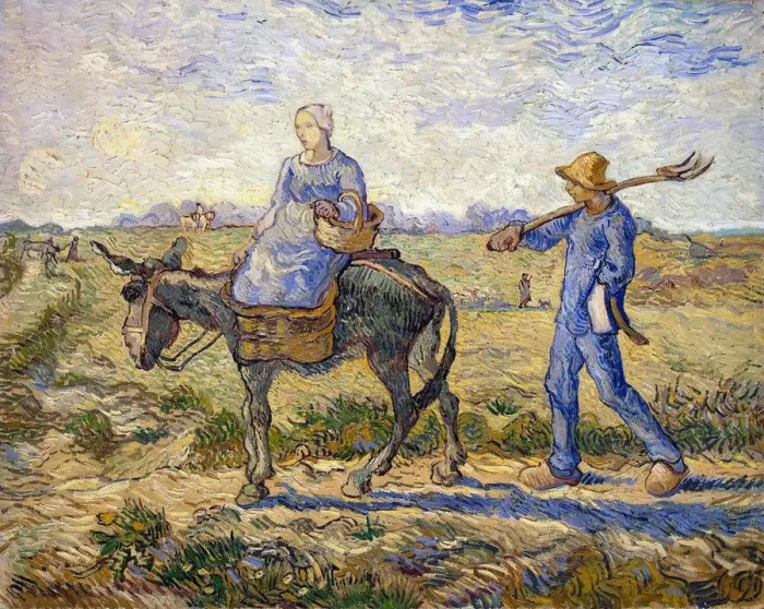 Framed Print : Morning: Going out to Work, 1890. Artist: Vincent van Gogh Framed Print : Morning: Going out to Work, 1890. Artist: Vincent van Gogh