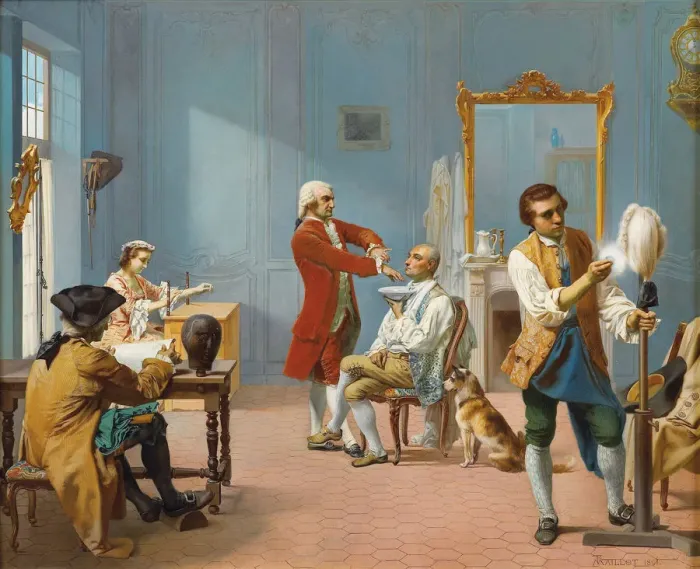Framed Print : In the morning (La toilette), 1861. Artist: Maillot, Theodore-Nicolas-Pierre (1826-1888) Framed Print : In the morning (La toilette), 1861. Artist: Maillot, Theodore-Nicolas-Pierre (1826-1888)