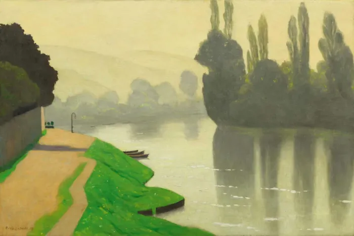 Framed Print : Morning Mist at Andelys, 1917. Creator: Vallotton, Felix Edouard (1865-1925) Framed Print : Morning Mist at Andelys, 1917. Creator: Vallotton, Felix Edouard (1865-1925)