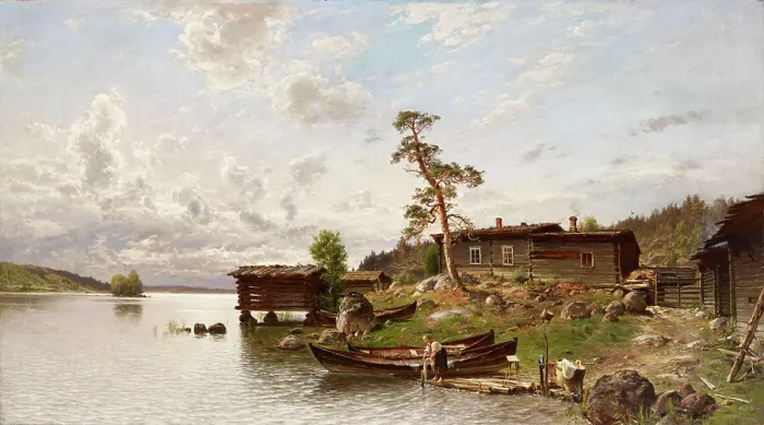Framed Print : Morning Mood (Island View), 1884. Creator: Hjalmar Munsterhjelm Framed Print : Morning Mood (Island View), 1884. Creator: Hjalmar Munsterhjelm