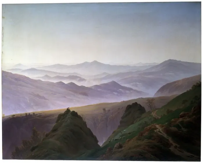 Framed Print : Morning in the Mountains, before 1823. Artist: Caspar David Friedrich Framed Print : Morning in the Mountains, before 1823. Artist: Caspar David Friedrich