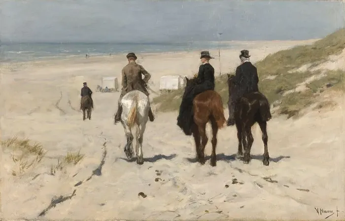 Framed Print : Morning Ride along the Beach, 1876. Creator: Anton Mauve Framed Print : Morning Ride along the Beach, 1876. Creator: Anton Mauve