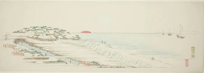 Framed Print : Morning Snow at Susaki (Susaki yuki no asa), from the series Thirteen Views of the... c. 1837 / 44. Creator: Ando Hiroshige. Morning Snow at Susaki (Susaki yuki no asa), from the series Thirteen Views of the... c. 1837 / 44 Framed Print : Morning Snow at Susaki (Susaki yuki no asa), from the series Thirteen Views of the... c. 1837 / 44. Creator: Ando Hiroshige. Morning Snow at Susaki (Susaki yuki no asa), from the series Thirteen Views of the... c. 1837 / 44