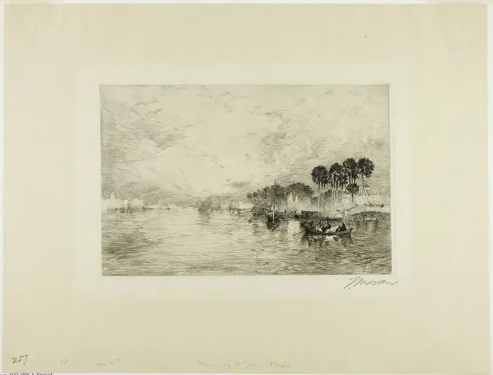 Framed Print : Morning on St. John's, Florida, 1886. Creator: Thomas Moran Framed Print : Morning on St. John's, Florida, 1886. Creator: Thomas Moran