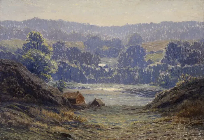 Framed Print : A Morning in Summer, 1922. Creator: Leonard Ochtman Framed Print : A Morning in Summer, 1922. Creator: Leonard Ochtman