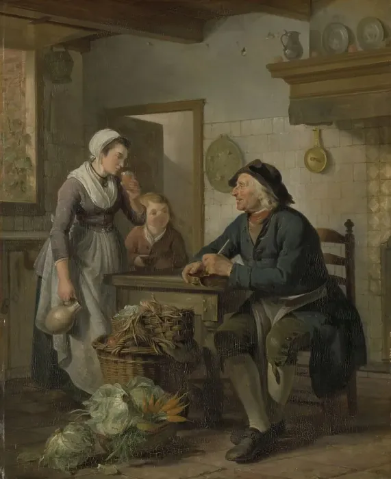 Framed Print : Morning Visit, 1796. Creator: Adriaan De Lelie Framed Print : Morning Visit, 1796. Creator: Adriaan De Lelie
