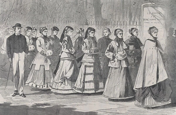 The Morning Walk - The Young Ladies School Promenading the Avenue (Harpers Wee