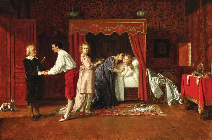 Framed Print : The morning after the wedding. Creator: Pecru, Charles Francois (1826-1907) Framed Print : The morning after the wedding. Creator: Pecru, Charles Francois (1826-1907)