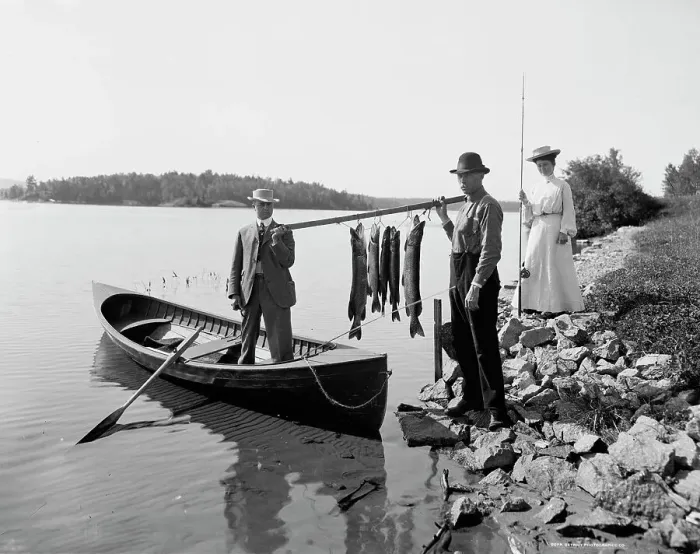 Framed Print : A Morning's catch in the Adirondacks, c1903. Creator: Unknown Framed Print : A Morning's catch in the Adirondacks, c1903. Creator: Unknown