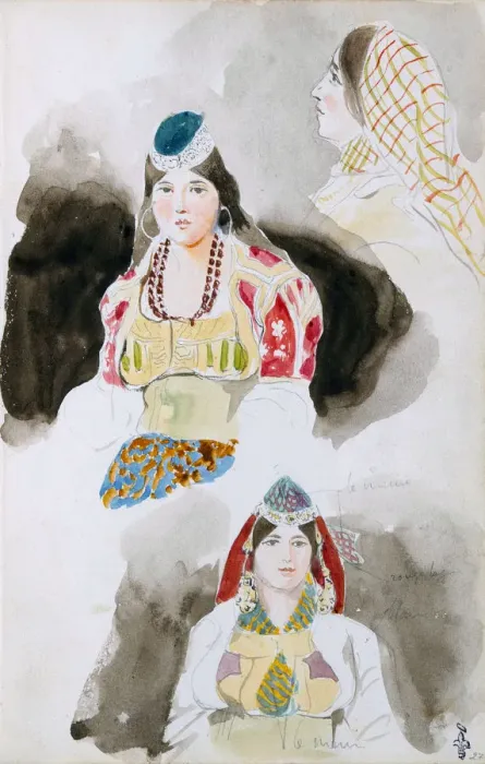 Framed Print : From the Moroccan Sketchbook, 1832. Artist: Delacroix, Eugene (1798-1863) Framed Print : From the Moroccan Sketchbook, 1832. Artist: Delacroix, Eugene (1798-1863)