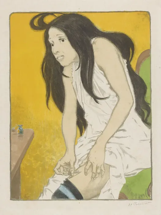 Framed Print : The Morphine Addict, 1897. Creator: Grasset, Eugène (1841-1917) Framed Print : The Morphine Addict, 1897. Creator: Grasset, Eugène (1841-1917)