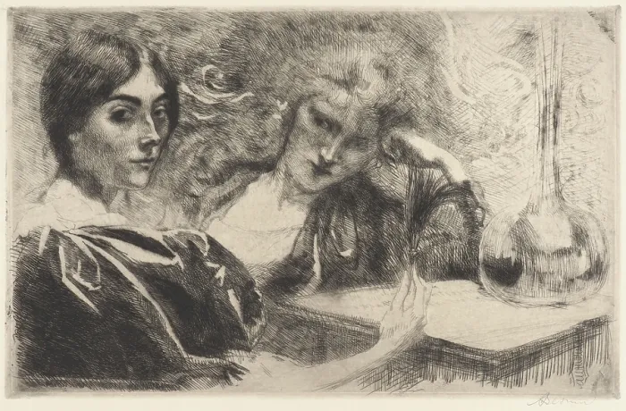 Framed Print : The Morphine Addicts (Morphinomanes), 1887. Creator: Besnard, Paul-Albert (1849-1934) Framed Print : The Morphine Addicts (Morphinomanes), 1887. Creator: Besnard, Paul-Albert (1849-1934)