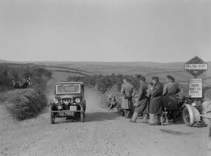 Framed Print : Morris of HG Smith, MCC Lands End Trial, summit of Beggars Roost, Devon, 1933. Artist: Bill Brunell Framed Print : Morris of HG Smith, MCC Lands End Trial, summit of Beggars Roost, Devon, 1933. Artist: Bill Brunell