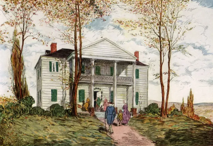 Framed Print : Morris-Jumel Mansion, Washington Heights, c18th century (1921). Artist: James Preston Framed Print : Morris-Jumel Mansion, Washington Heights, c18th century (1921). Artist: James Preston