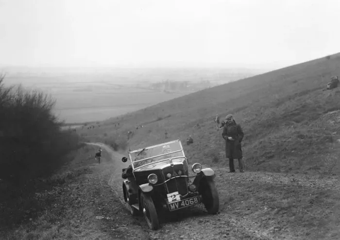 Framed Print : Morris Minor competing in a trial, Crowell Hill, Chinnor, Oxfordshire, 1930s. Artist: Bill Brunell Framed Print : Morris Minor competing in a trial, Crowell Hill, Chinnor, Oxfordshire, 1930s. Artist: Bill Brunell
