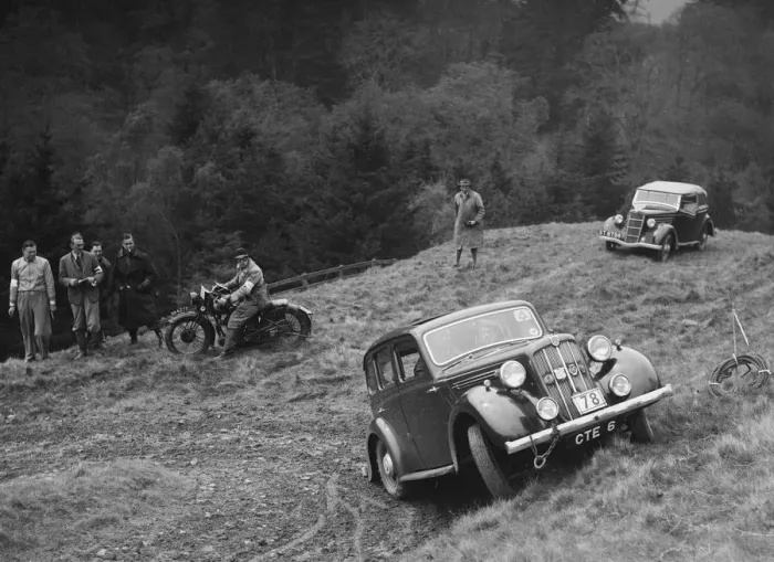 Framed Print : Morris Twelve of PK Potter competing in the MCC Edinburgh Trial, Roxburghshire, Scotland, 1938 Framed Print : Morris Twelve of PK Potter competing in the MCC Edinburgh Trial, Roxburghshire, Scotland, 1938