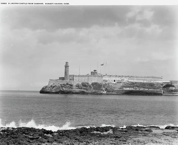 Framed Print : Morro Castle from Cabanas (Sunset), Havana, Cuba, El, between 1880 and 1901. Creator: Unknown Framed Print : Morro Castle from Cabanas (Sunset), Havana, Cuba, El, between 1880 and 1901. Creator: Unknown