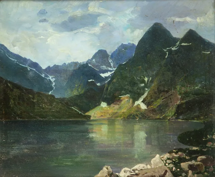 Framed Print : The Morskie Oko Lake, between 1900-1922. Creator: Antoni Gramatyka Framed Print : The Morskie Oko Lake, between 1900-1922. Creator: Antoni Gramatyka