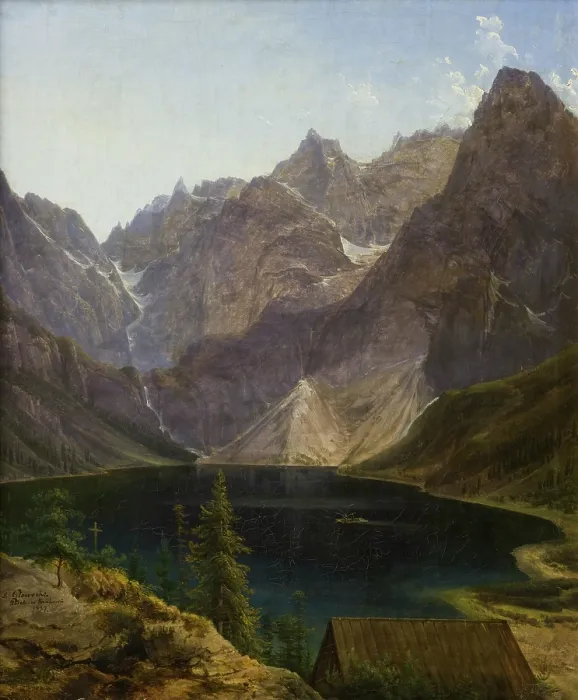 Framed Print : Morskie Oko Lake in the Tatra Mountains, 1837. Creator: Jan Nepomucen Glowacki Framed Print : Morskie Oko Lake in the Tatra Mountains, 1837. Creator: Jan Nepomucen Glowacki